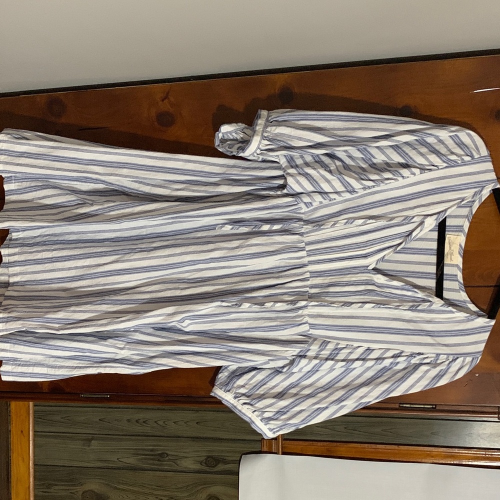 Universal Thread Blue and White Striped Midi Dress